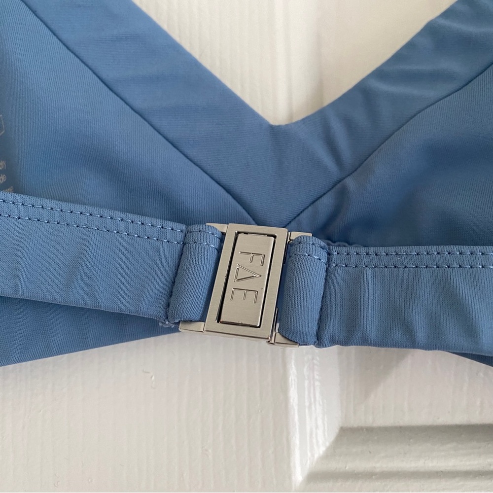 FAE swim Lais Adjustable Strap Triangle Top in Riva Blue Size Large - Picture 6 of 7